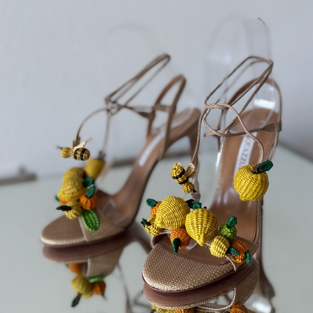 New Aquazzura Citrus Punch Sandals 105mm 35 $1,150 - Picture 11 of 13